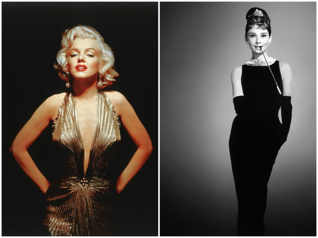 Collage of 50s Hollywood heroines Merylin Monroe and Audrey Hepburn pic courtesy Google