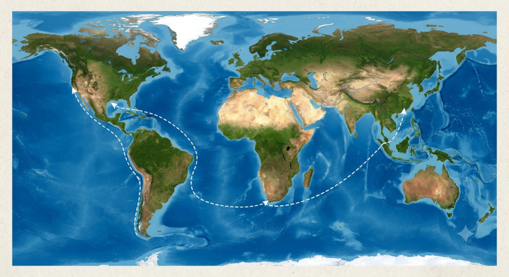 Sea route Hong Kong to USA