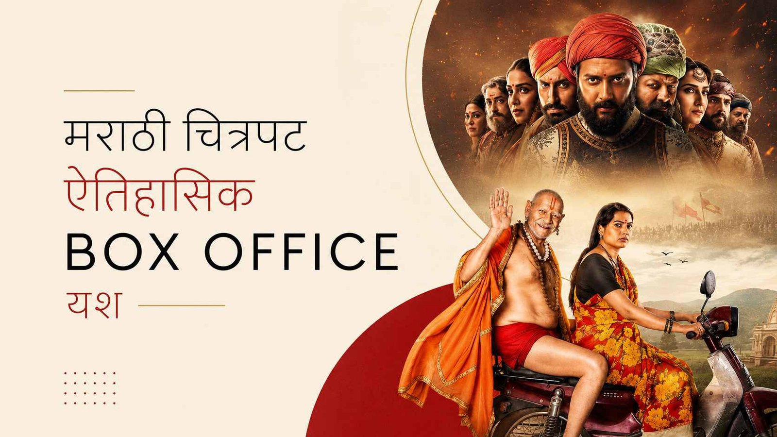 Blog post feature image about Deool band , Raja Shivaji Blockbuster Marathi film posters with caption of Box Office Success